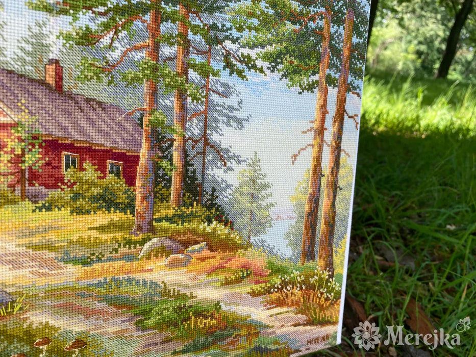 Red Cabin in the Woods K-254 Counted Cross-Stitch Kit