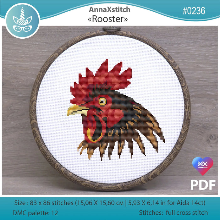 Rooster - PDF Cross Stitch Pattern