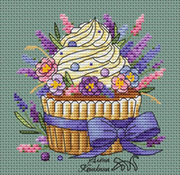 Lavender Cupcake - PDF Cross Stitch Pattern