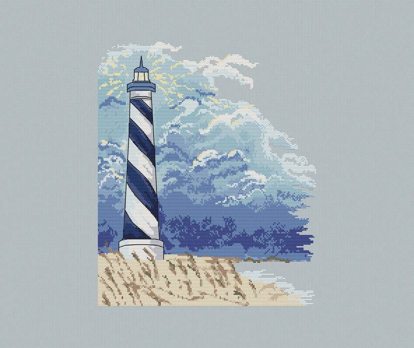 Blue Lighthouse - PDF Cross Stitch Pattern