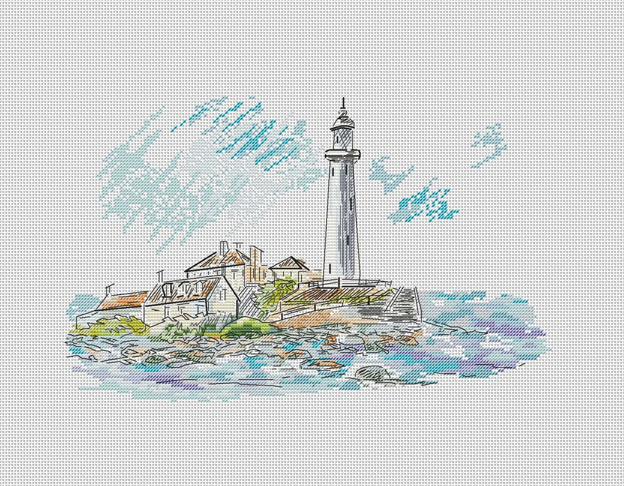 White Lighthouse - PDF Cross Stitch Pattern