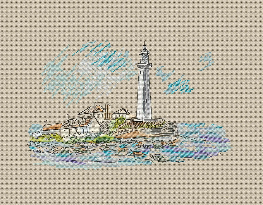 White Lighthouse - PDF Cross Stitch Pattern