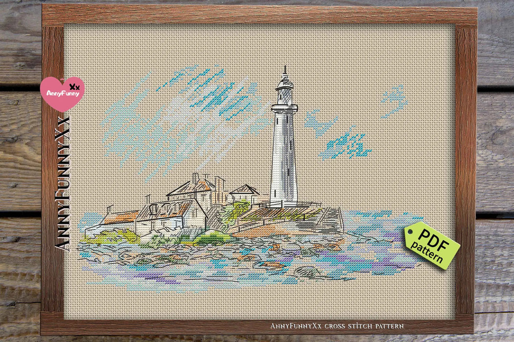 White Lighthouse - PDF Cross Stitch Pattern