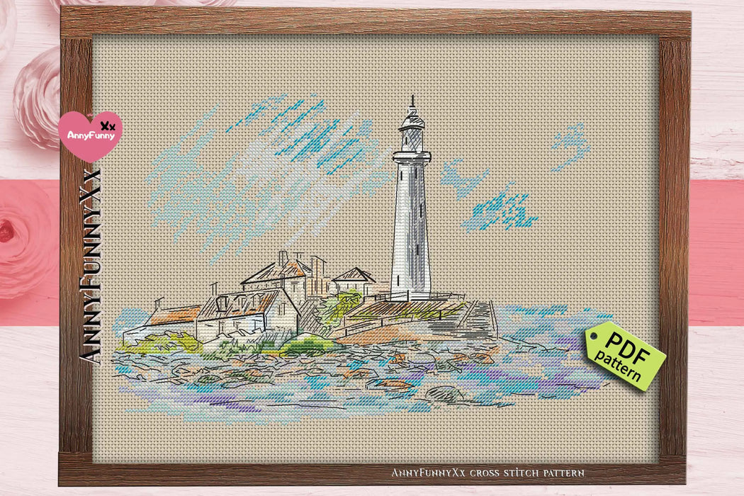 White Lighthouse - PDF Cross Stitch Pattern