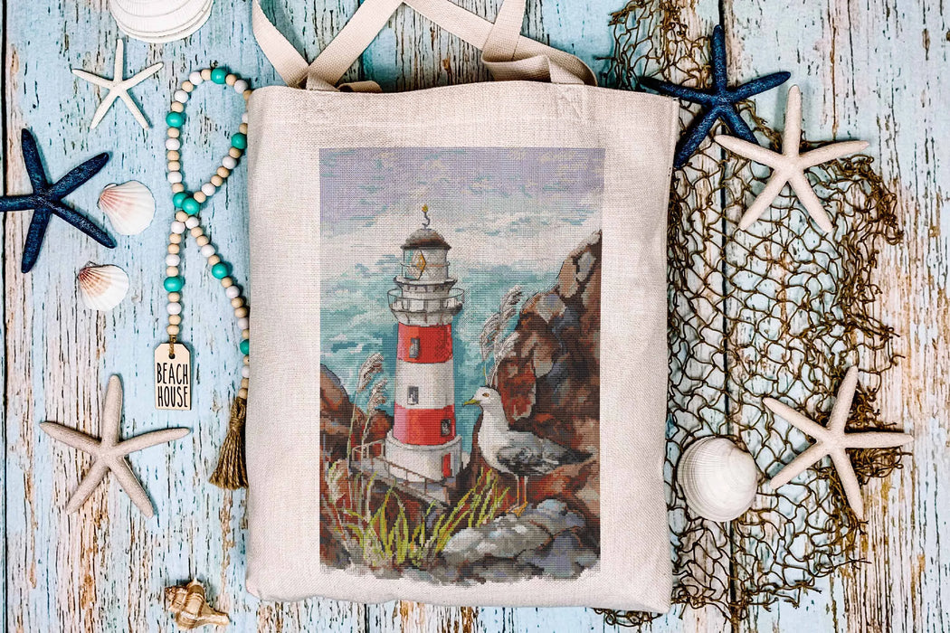 Lighthouse and Gull - PDF Cross Stitch Pattern