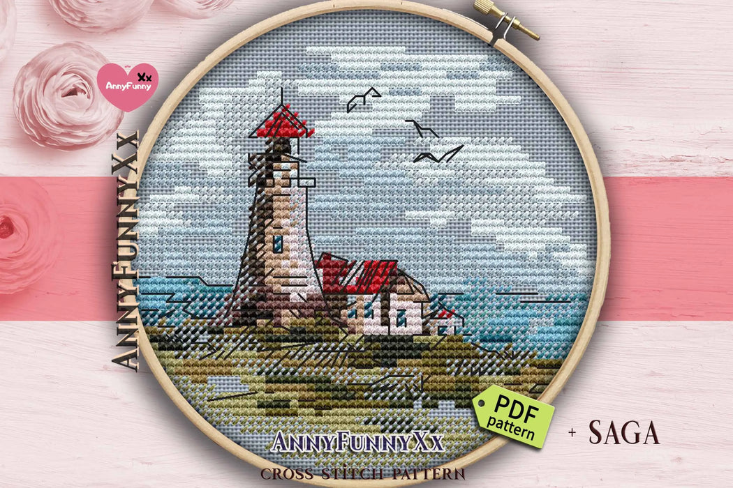 Mini Lighthouse. 2 - PDF Cross Stitch Pattern