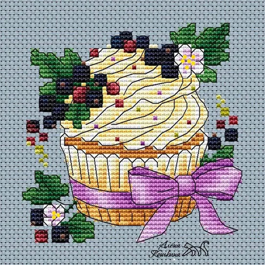 Cake. Сurrant - PDF Cross Stitch Pattern