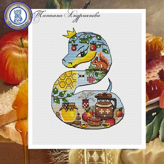 Snake. August - PDF Cross Stitch Pattern