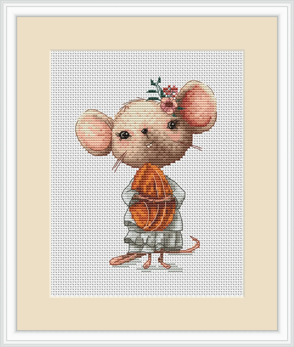 Mouse with a Nut - PDF Cross Stitch Pattern