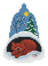 Sleeping Bear  - PDF Cross Stitch Pattern
