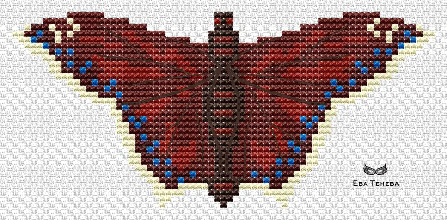 Butterfly. Nymphalis antiopa - PDF Cross Stitch Pattern