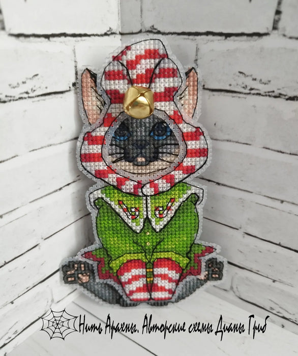 Thai cat with costumes - PDF Cross Stitch Pattern