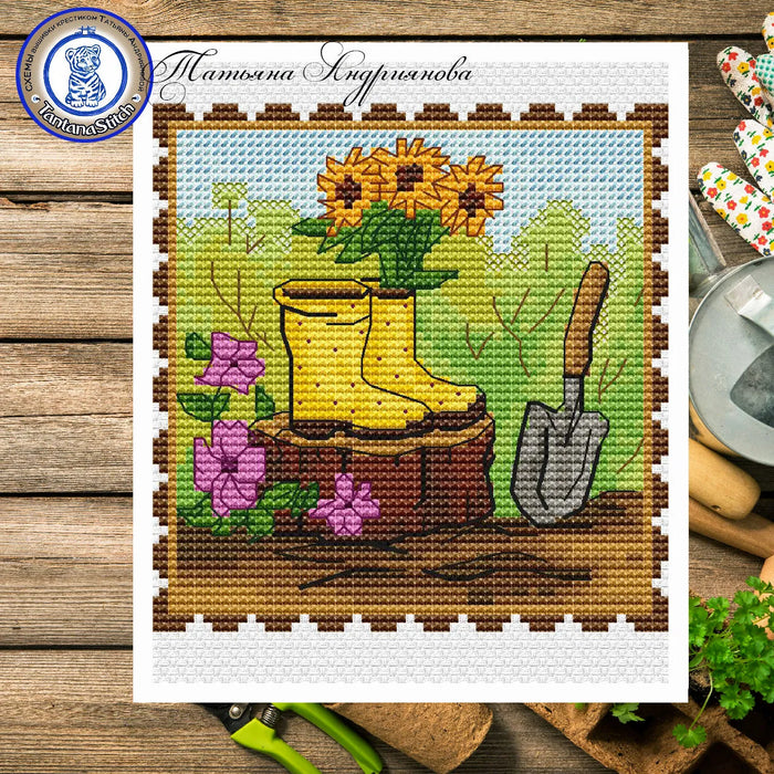 Rural Life. Rubber Boots - PDF Cross Stitch Pattern