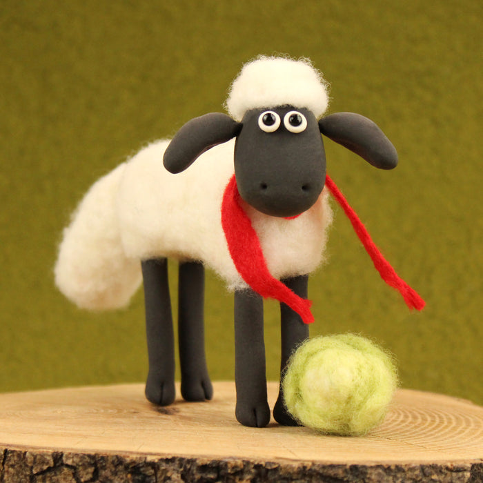 Felting Kit - Aardman Shaun the Sheep - on four legs Needle Felt Kit