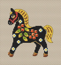 Painted Horses. Folk Patterns - PDF Cross Stitch Pattern
