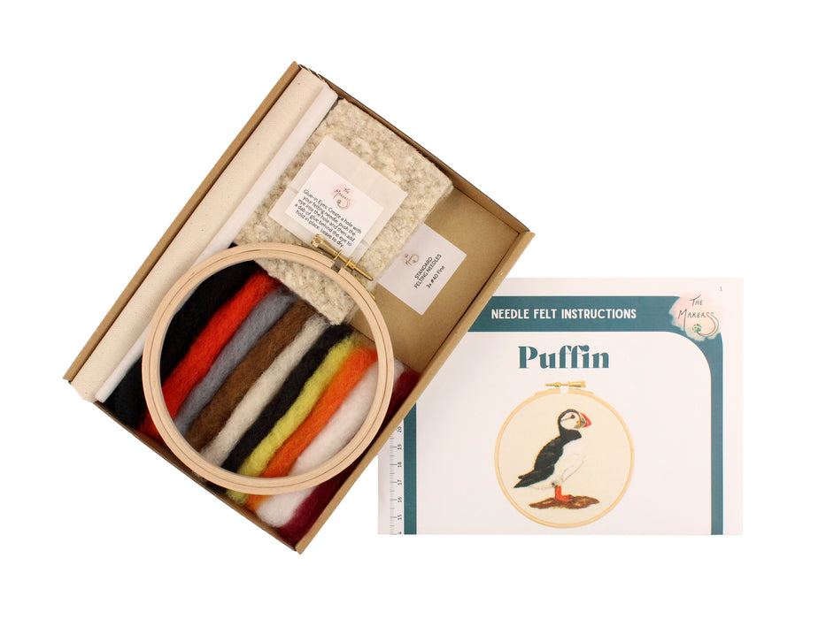 Felting Kit - Puffin 2D Kit. In Support of RSPB Charity