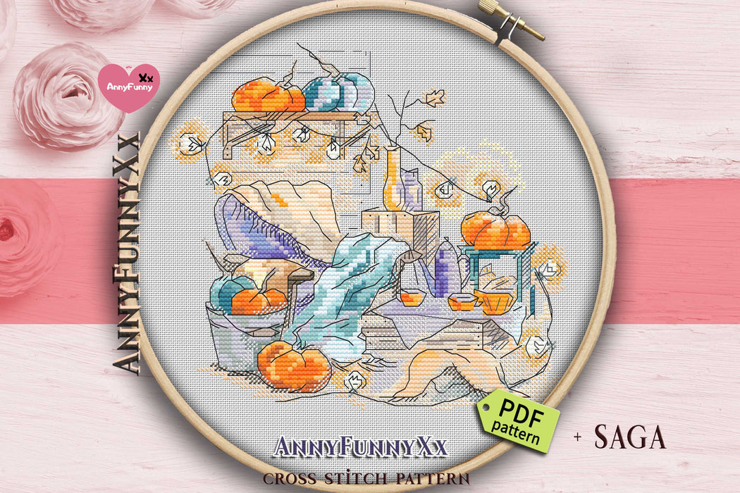 Autumn sketches. Pumpkins - PDF Cross Stitch Pattern