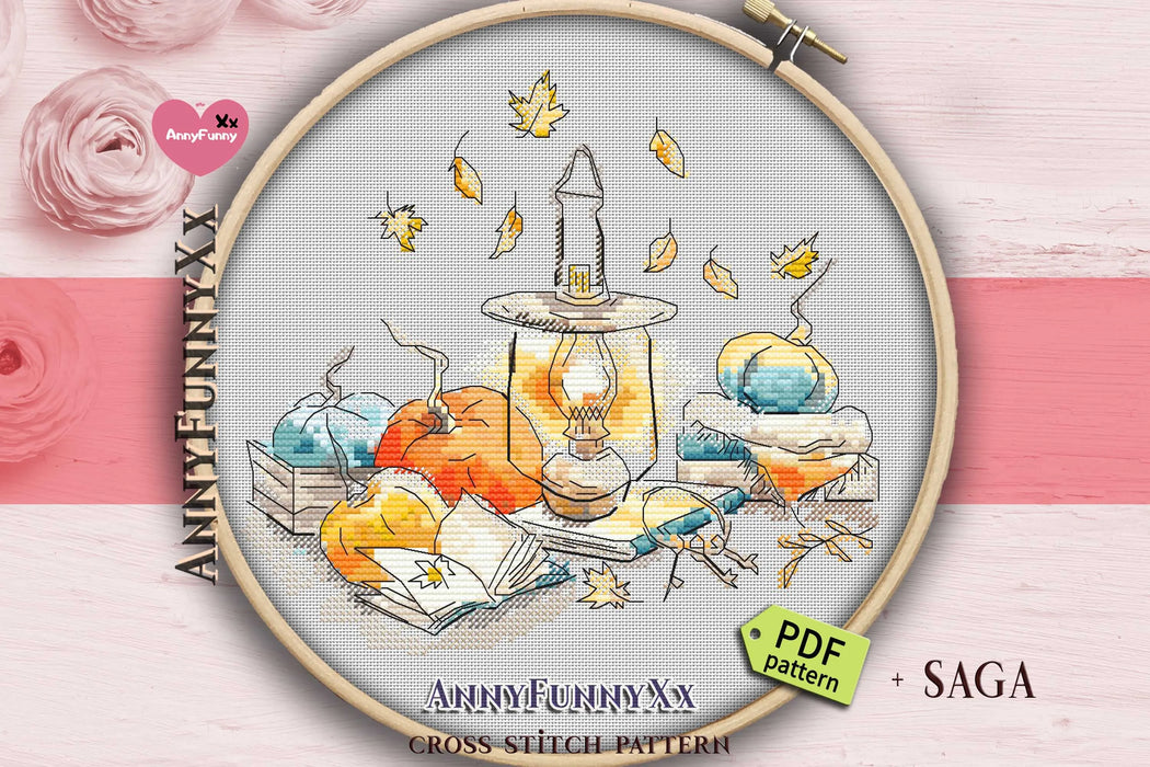 Autumn sketches. Lamp - PDF Cross Stitch Pattern