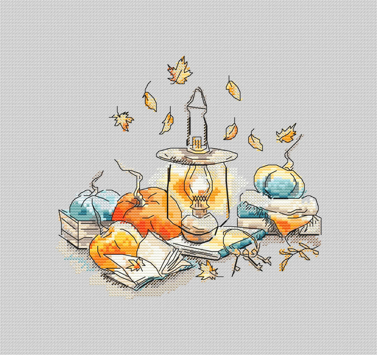 Autumn sketches. Lamp - PDF Cross Stitch Pattern