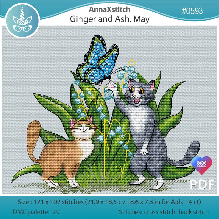 Ginger & Ash. May - PDF Cross Stitch Pattern