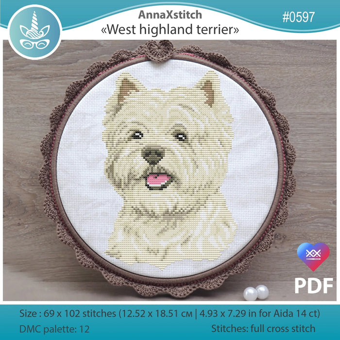 West highland terrier 2 - PDF Cross Stitch Pattern