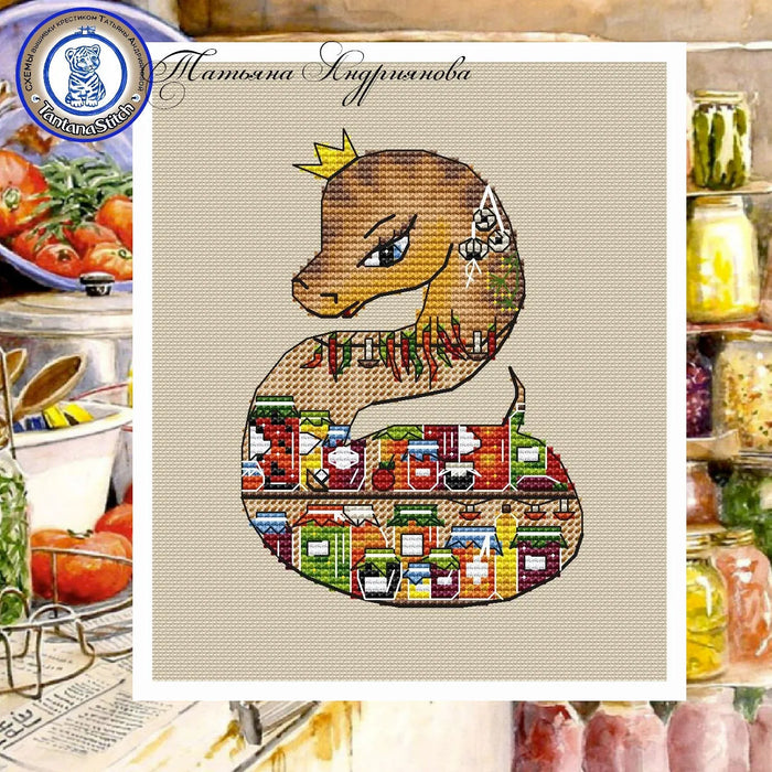 Snake. Preparing for Winter - PDF Cross Stitch Pattern