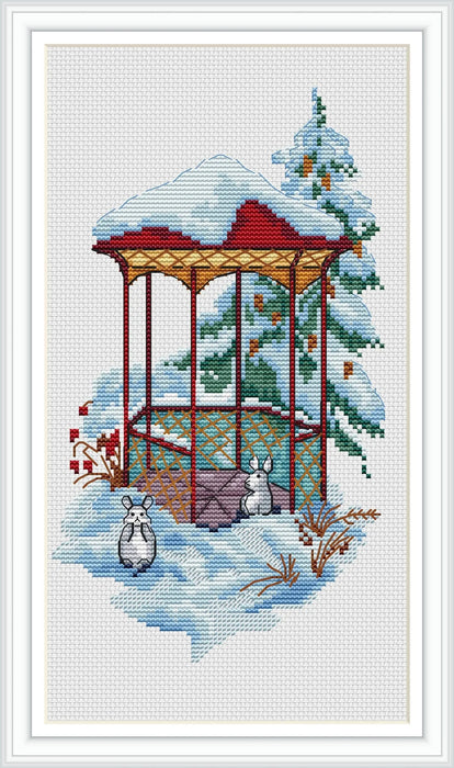 Winter gazebo - PDF Cross Stitch Pattern