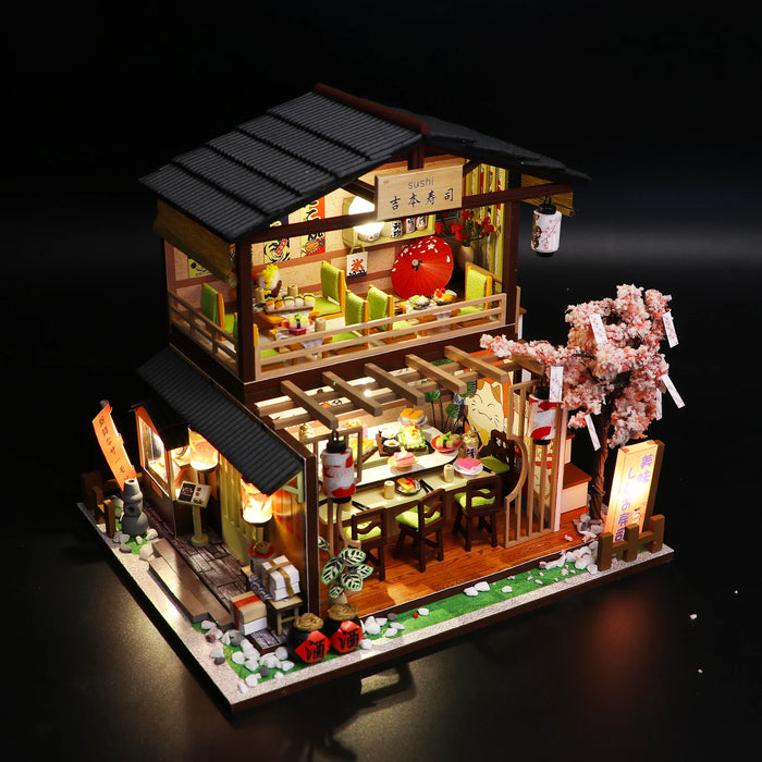 Miniature Wizardi Roombox Kit - Sushi Restaurant Dollhouse Kit