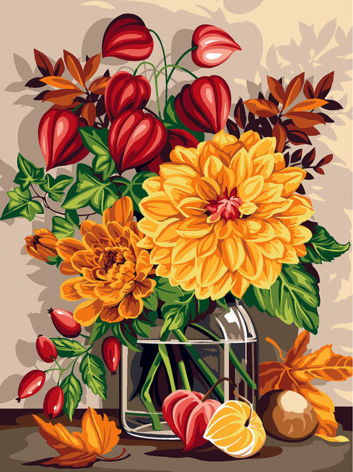 Needlepoint canvas for halfstitch without yarn Canvas Bouquet of Autumn SE926.331 Seg De Paris Printed Tapestry Canvas