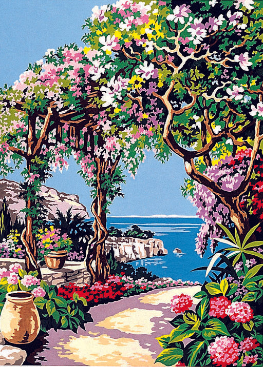 Needlepoint canvas for halfstitch without yarn Canvas Cote D'Azur SE929.271 Seg De Paris Printed Tapestry Canvas