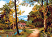 Needlepoint canvas for halfstitch without yarn Quiet Autumn SE929.534 Seg De Paris Printed Tapestry Canvas