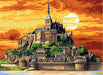 Needlepoint canvas for halfstitch without yarn Canvas Mont Saint Michel SE929.605 Seg De Paris Printed Tapestry Canvas