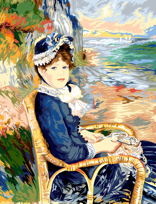 Needlepoint canvas for halfstitch without yarn At The Edge Of The Sea After Auguste
Renoir SE981.170 Seg De Paris Printed Tapestry Canvas