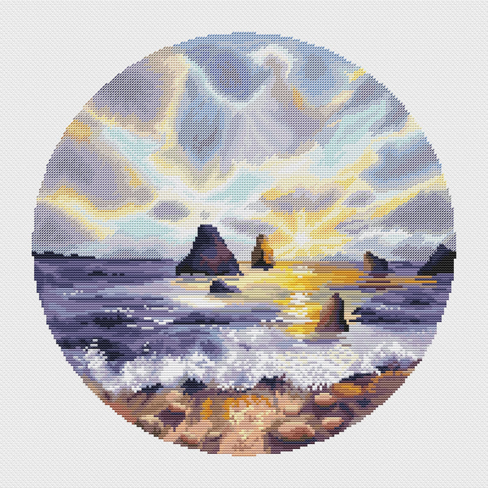 Sea cliff - PDF Cross Stitch Pattern