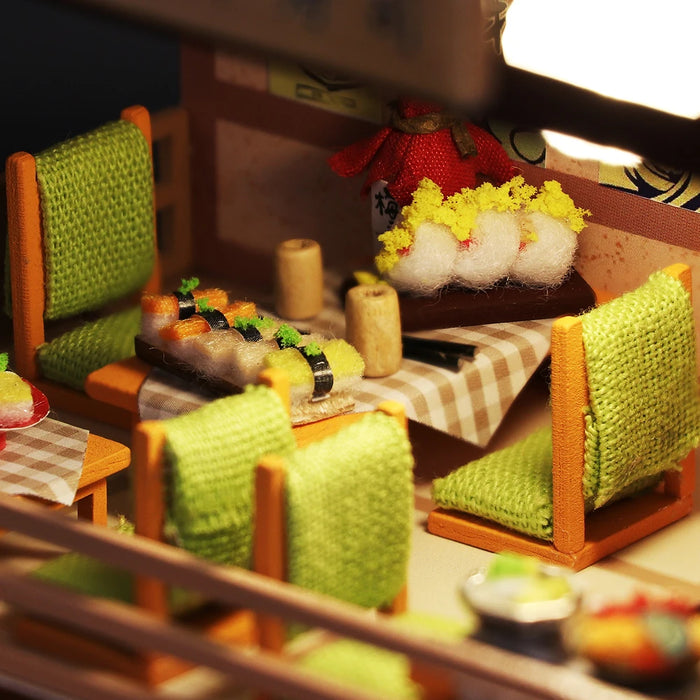 Miniature Wizardi Roombox Kit - Sushi Restaurant Dollhouse Kit