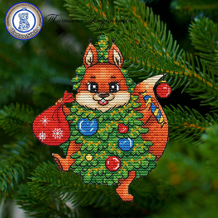 Squirrel-Christmas tree - PDF Cross Stitch Pattern