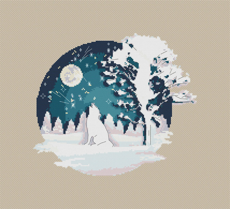 Winter silhouette - PDF Cross Stitch Pattern