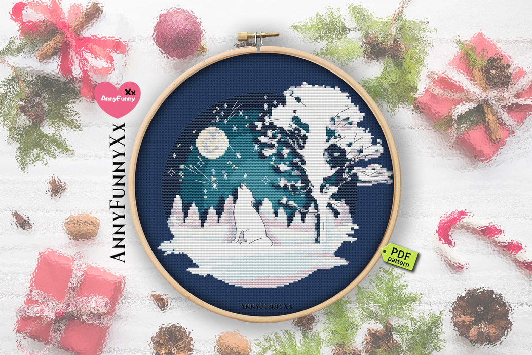 Winter silhouette - PDF Cross Stitch Pattern