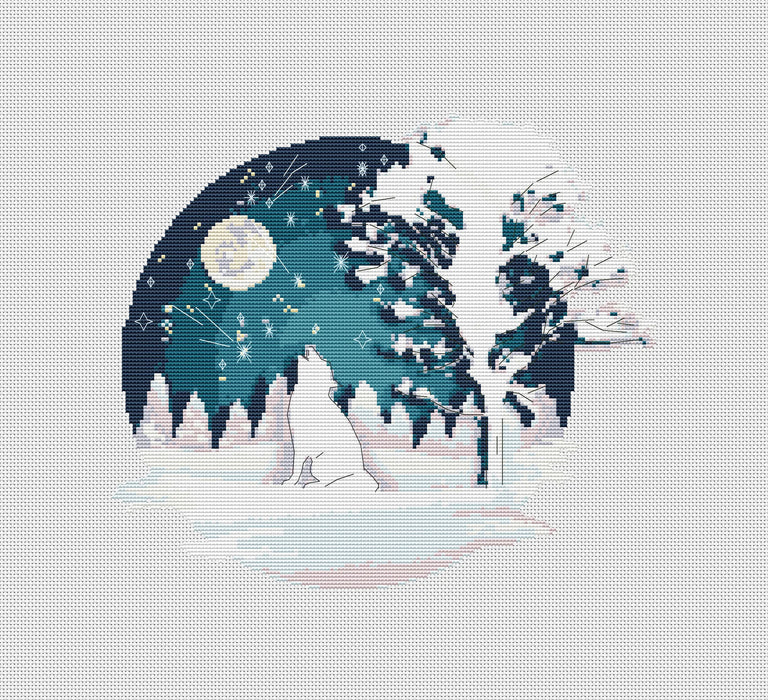 Winter silhouette - PDF Cross Stitch Pattern