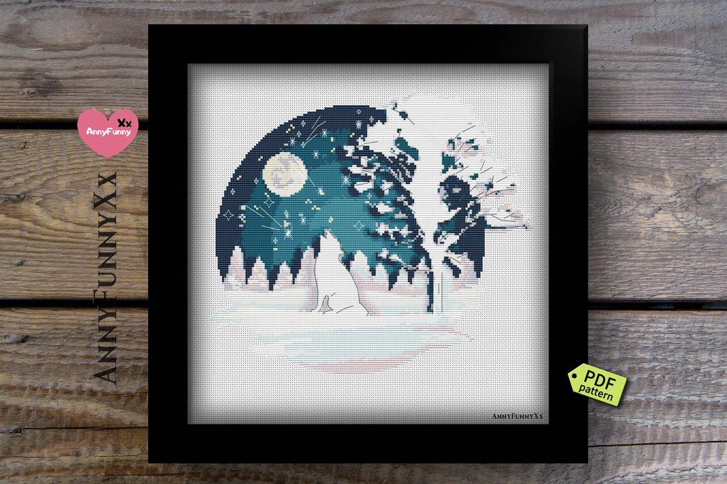 Winter silhouette - PDF Cross Stitch Pattern