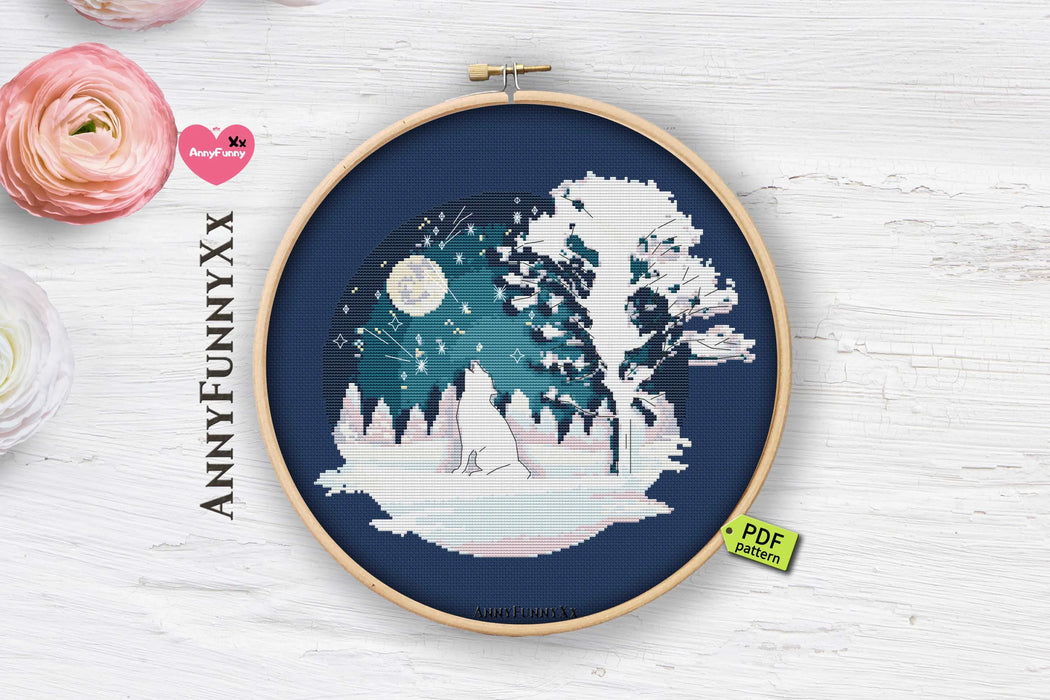 Winter silhouette - PDF Cross Stitch Pattern