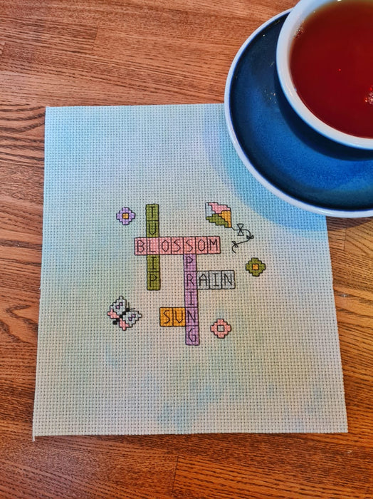 Spring crossword - PDF Cross Stitch Pattern