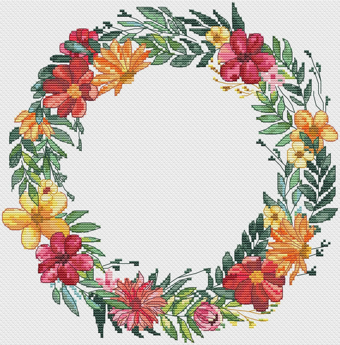 Summer wreath - PDF Cross Stitch Pattern