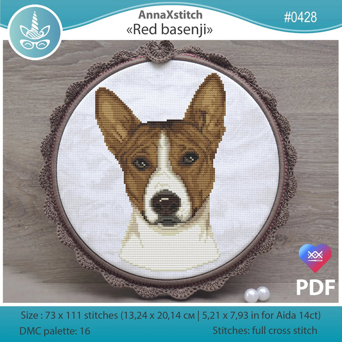 Red Basenji - PDF Cross Stitch Pattern