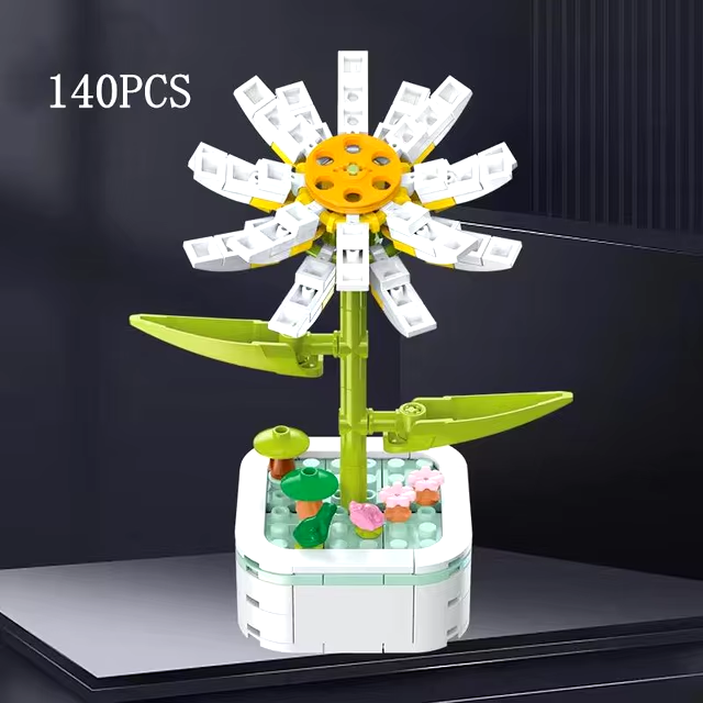 Daisy Compositae Building Brick Potted Flower F07M9-8(103)-A1