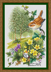 Summer wren - PDF Cross Stitch Pattern