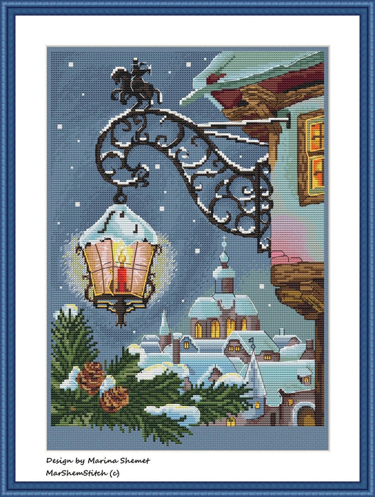 Wintery Town - PDF Cross Stitch Pattern