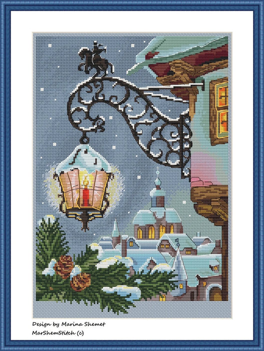 Wintery Town - PDF Cross Stitch Pattern