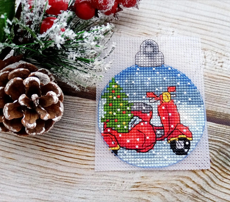 Christmas Ball. Moped - PDF Cross Stitch Pattern