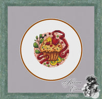 Cupcake and Hearts - PDF Cross Stitch Pattern